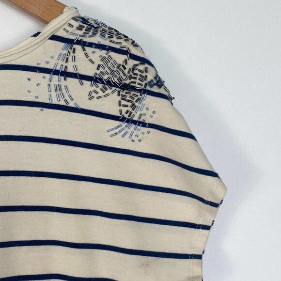 Forever 21 H81 Beaded Embellished Striped Knit T-Shirt Tee Shirt Dress - Picture 10 of 14